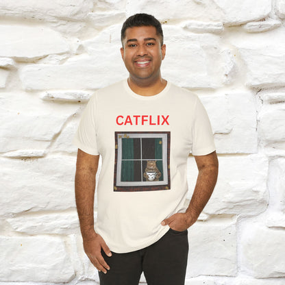 "Catflix" Cat T-shirt for Men & Women| 100% Cotton 🐾