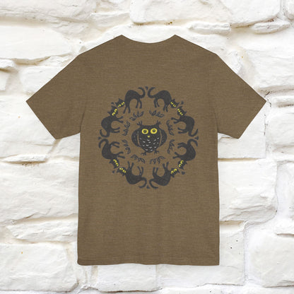 Black Cat Circle: Mystical Cat T-Shirt for Men & Women | Front & Back Design | 100% Cotton*