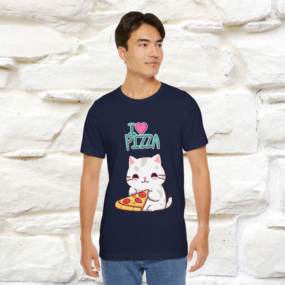 "I Love Pizza" Cat T-shirt for Men & Women | 100% Cotton*