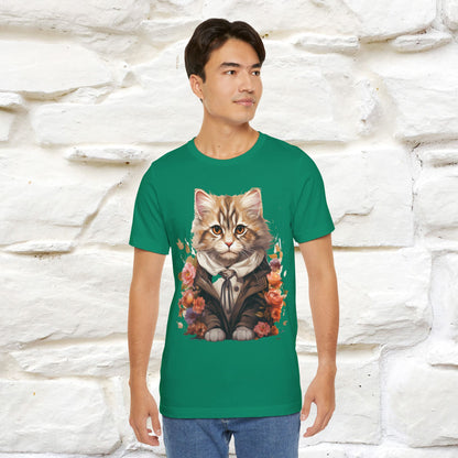 "Mr. Meow" Elegante T-shirt con gatto per uomo e donna | 100% cotone*