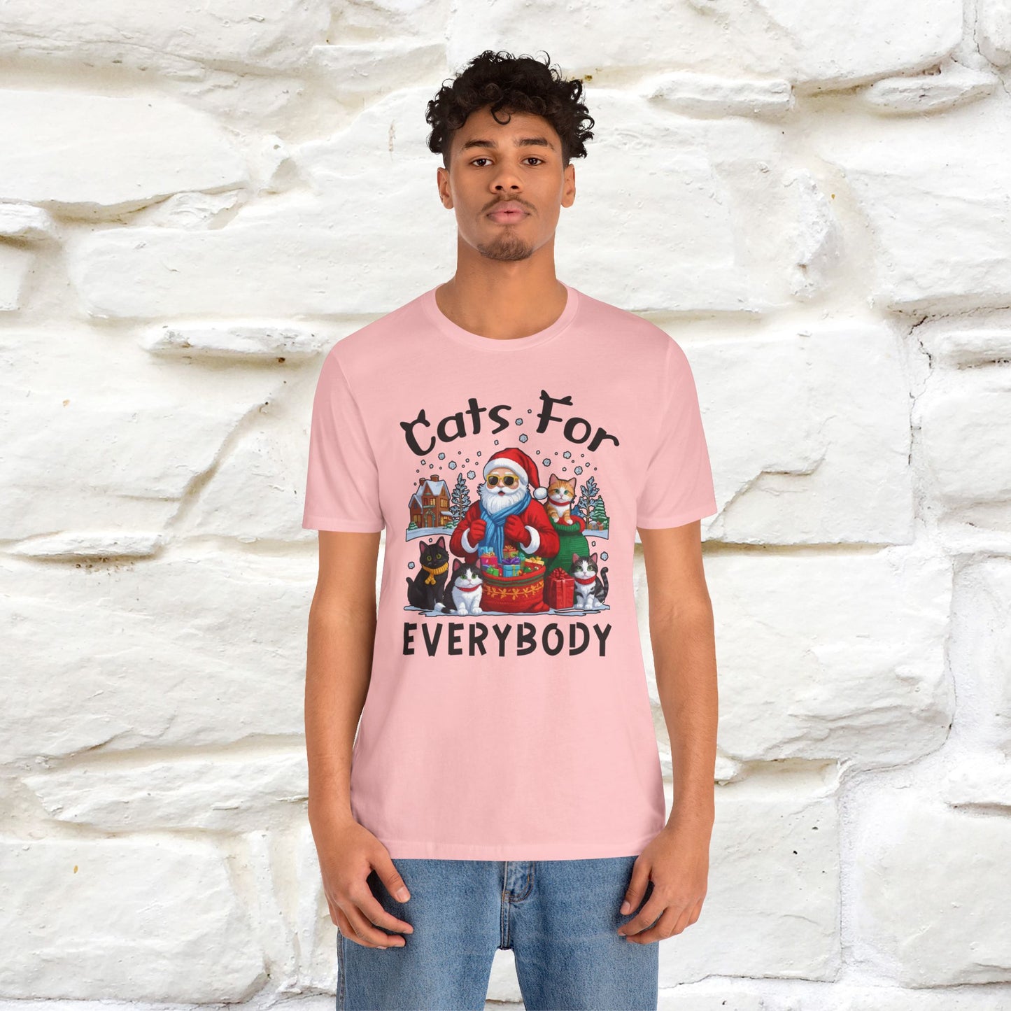 Cats For Everybody T-Shirt | Festive Cat Christmas Shirt for Men & Women | 100% Cotton