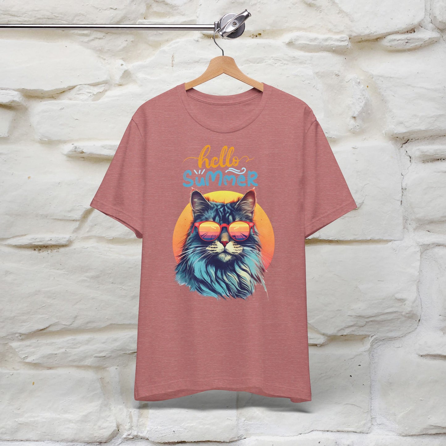 ''Hello Summer'' Cat T-shirt for Women 100% Cotton* - Nunu&Miao Studio