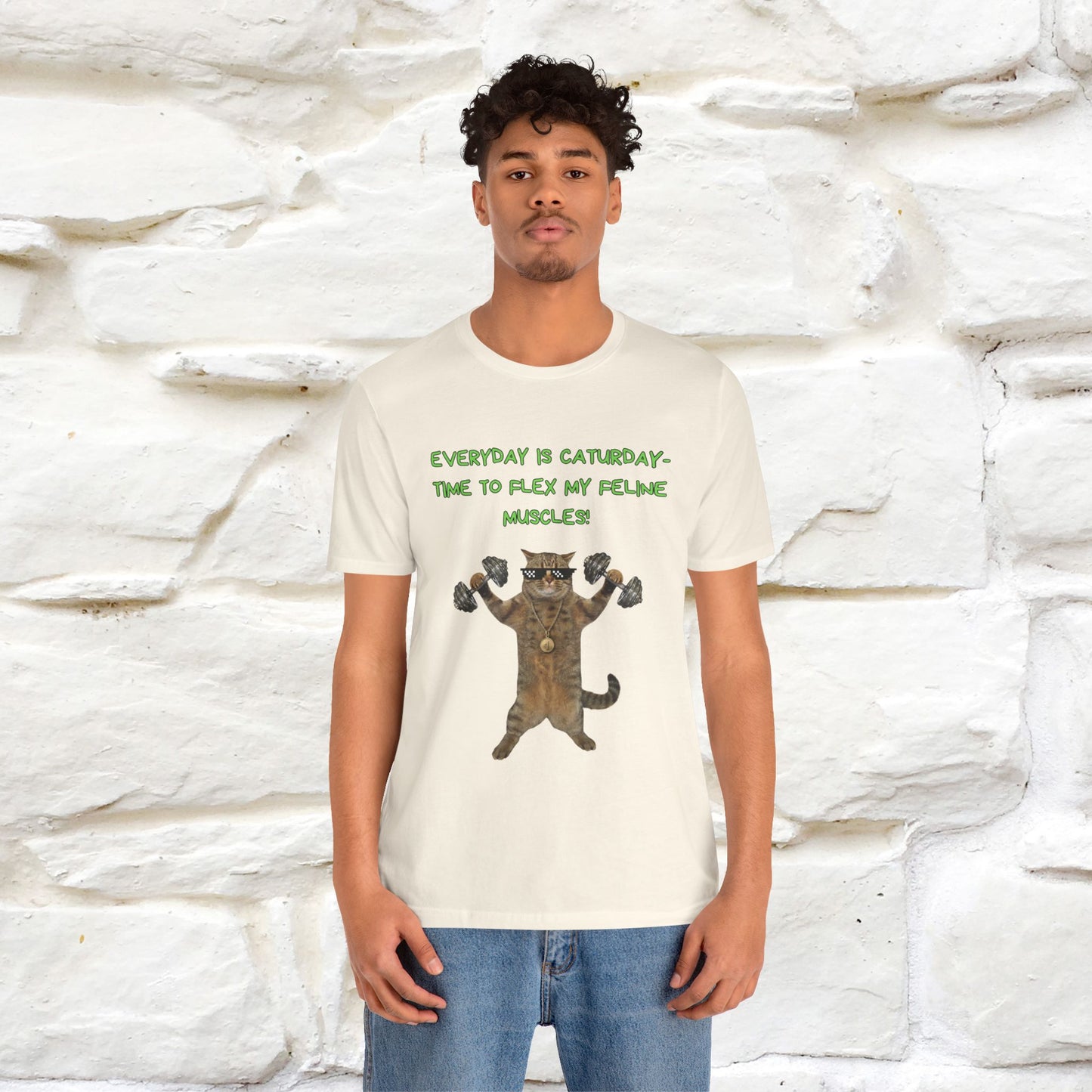"Everyday Is Caturday – Flex My Feline Muscle"| Funny Cat T-Shirt  |Nunu&Miao Sudio - Nunu&Miao Studio