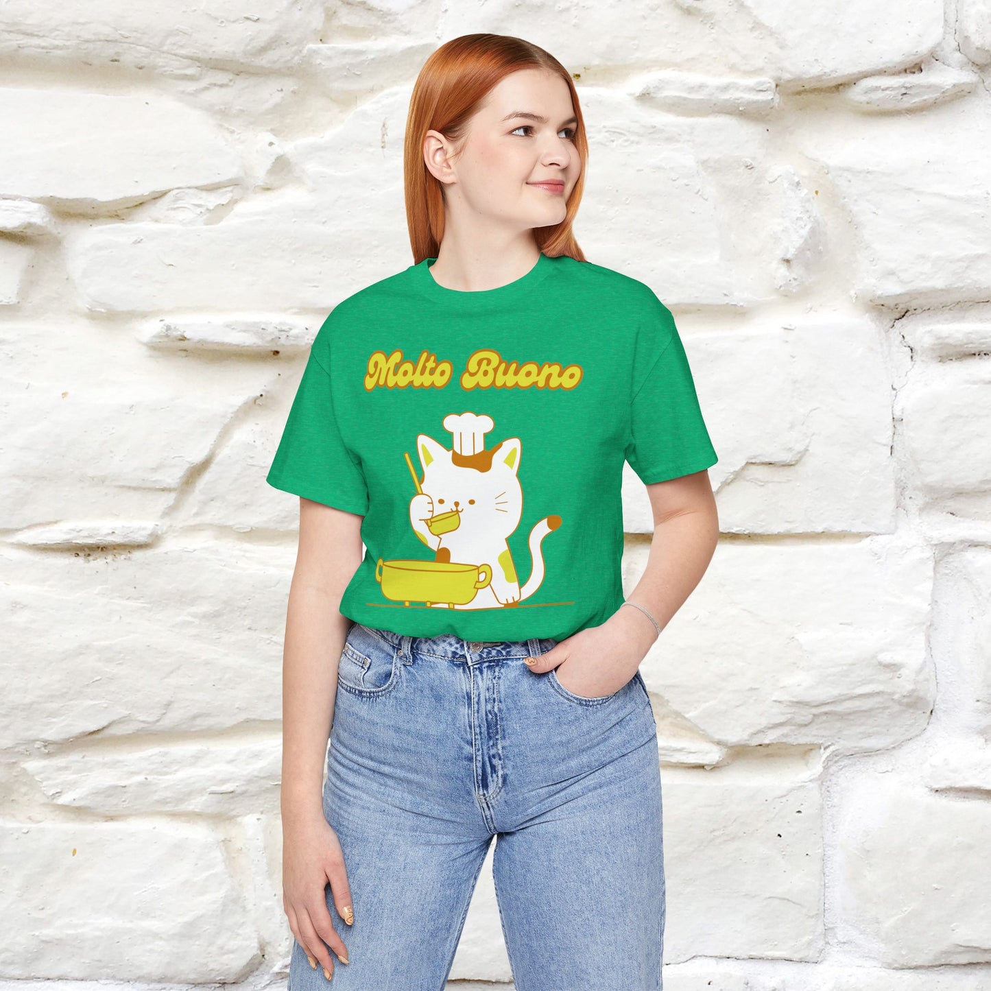 “Molto Buono Cat T-Shirt | Italian-Inspired Cat Shirt for Men & Women | 100% Cotton”