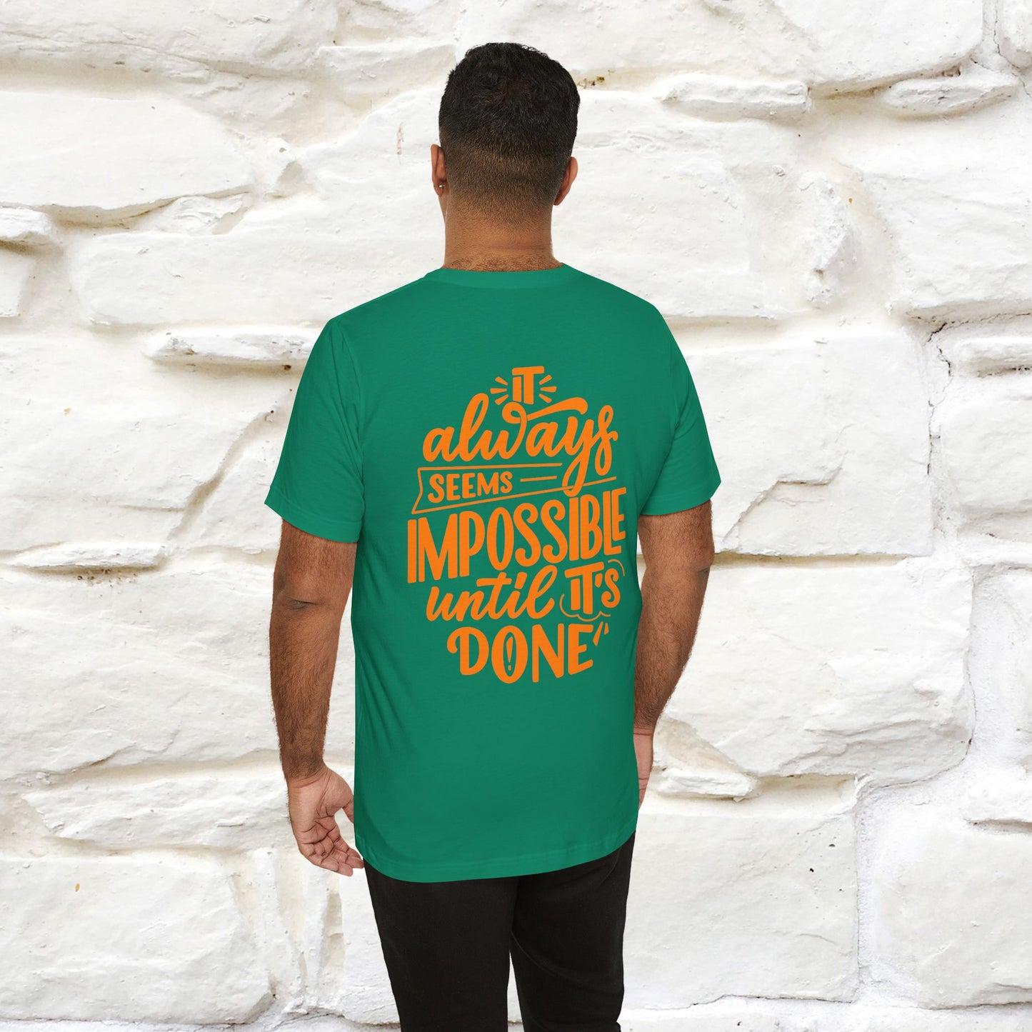"It Always Seems Impossible Until It’s Done" Cat T-Shirt| Front & Back Design | Nunu&Miao Studio