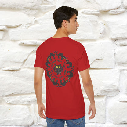''Black Cat Circle'' Cat T-Shirt Front and Back Design | Nunu&Miao Studio