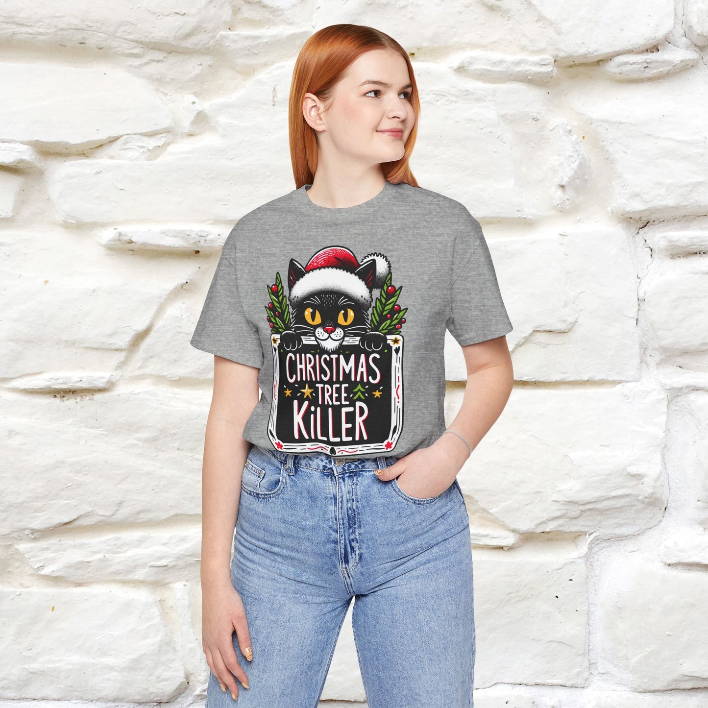 Christmas Tree Killer | Festive Cat Christmas Shirt for Men & Women | 100% Cotton*