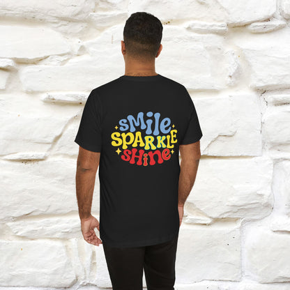 "Smile, Sparkle, Shine" Cat T-Shirt | Front & Back Design | Nunu&Miao Studio