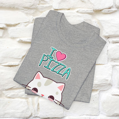 "I Love Pizza" Cat T-shirt for Men & Women | 100% Cotton*