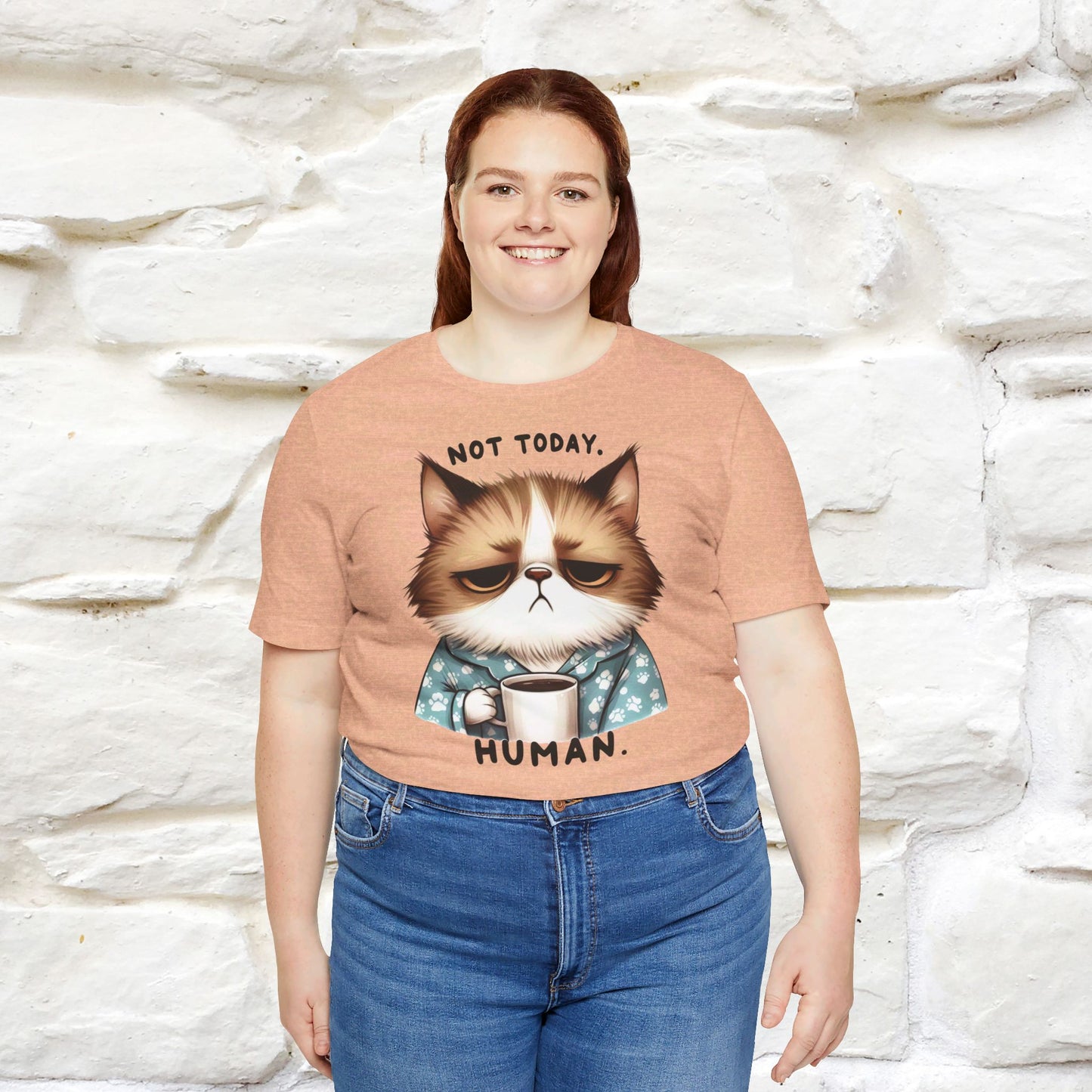 ''Not Today Human'' Cat  T-shirt for Women 100% Cotton* - Nunu&Miao Studio