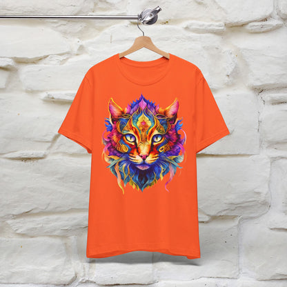 ''Fire Rainbow Cat'' T-shirt for Man 100% Cotton. - Nunu&Miao Studio