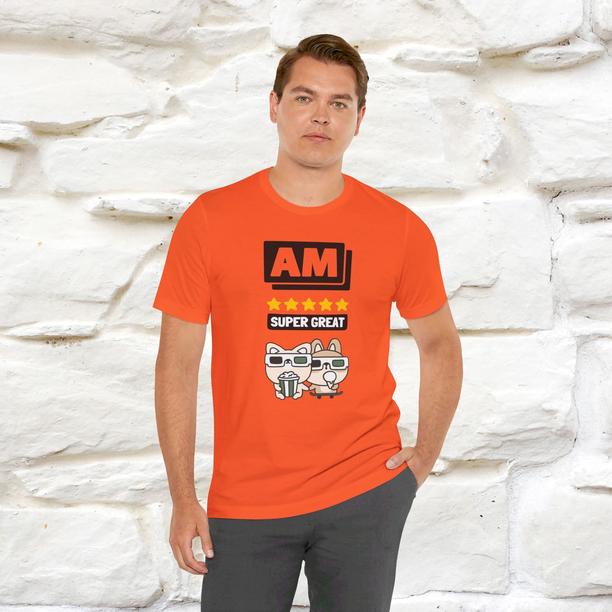 '' I Am Super Great'' T-shirt for Man 100% Cotton* - Nunu&Miao Studio