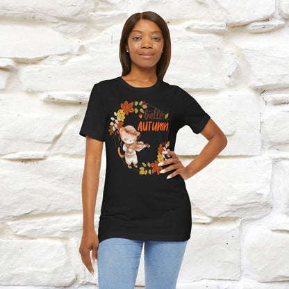 "Hello Autumn" Cat T-Shirt for Men & Women | 100% Cotton | Cozy Fall Fashion