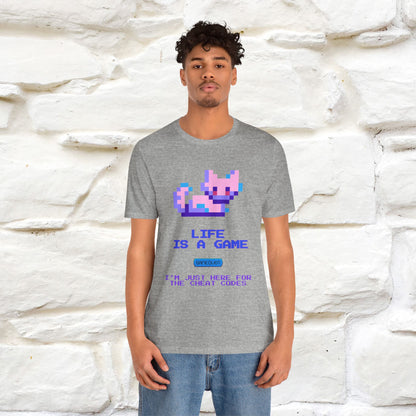 "Life Is A Game, I Am Just Here Fo The Cheat Code" Funny Cat T-Shirt for Men & Women | 100% Cotton* - Nunu&Miao Studio