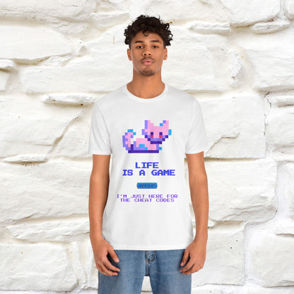 "Life Is A Game, I Am Just Here Fo The Cheat Code" Funny Cat T-Shirt for Men & Women | 100% Cotton* - Nunu&Miao Studio