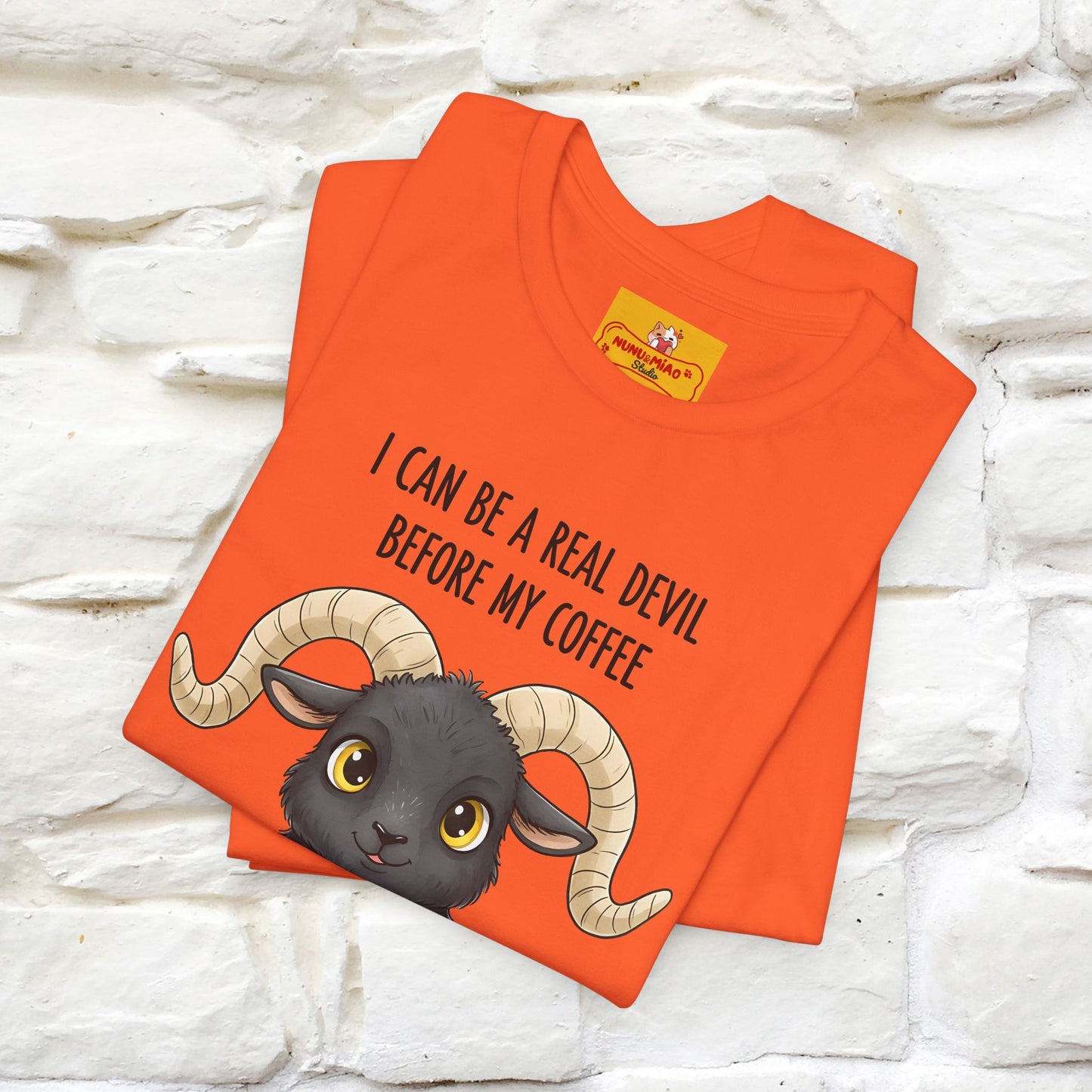 "I Can Be a Real Devil Before My Coffe" Funny T-shirt |Nunu&Miao Studio