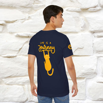 "Life Is A Journey'' Cat T-Shirt | Front & Back Design | Nunu&Miao Studio