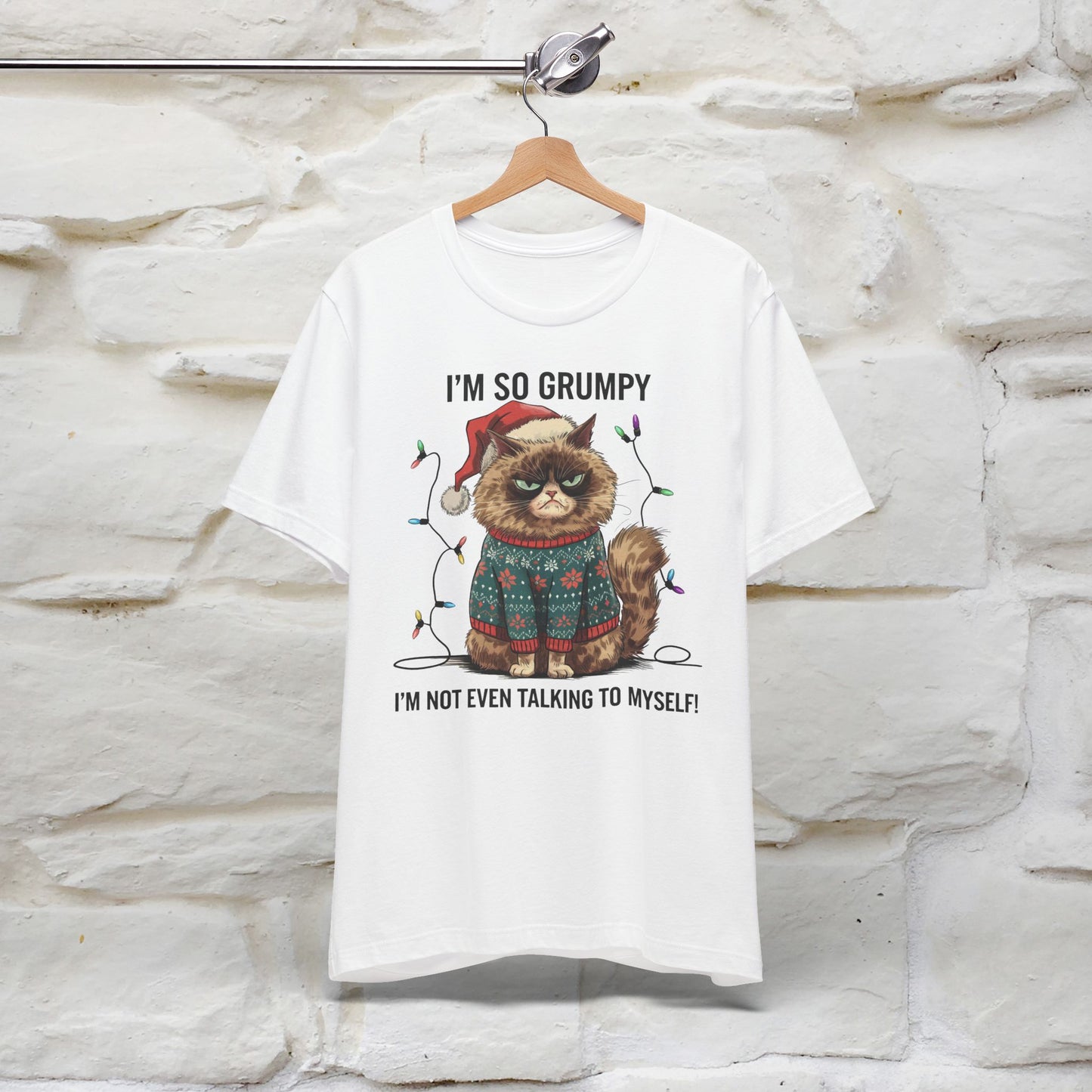 I'm So Grumpy, I'm Not Even Talking to Myself | Funny Cat Christmas Shirt for Men & Women | 100% Cotton