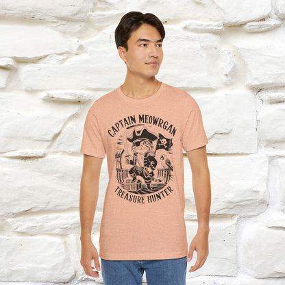 Captain Meowrgan Treasure Hunter T-Shirt | Adventure Cat Tee for Men & Women | 100% Cotton*