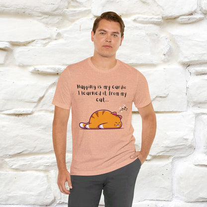 ''Napping Is My Cardio, I Learned From  my Cat'' T-shirt for Man 100% Cotton* - Nunu&Miao Studio