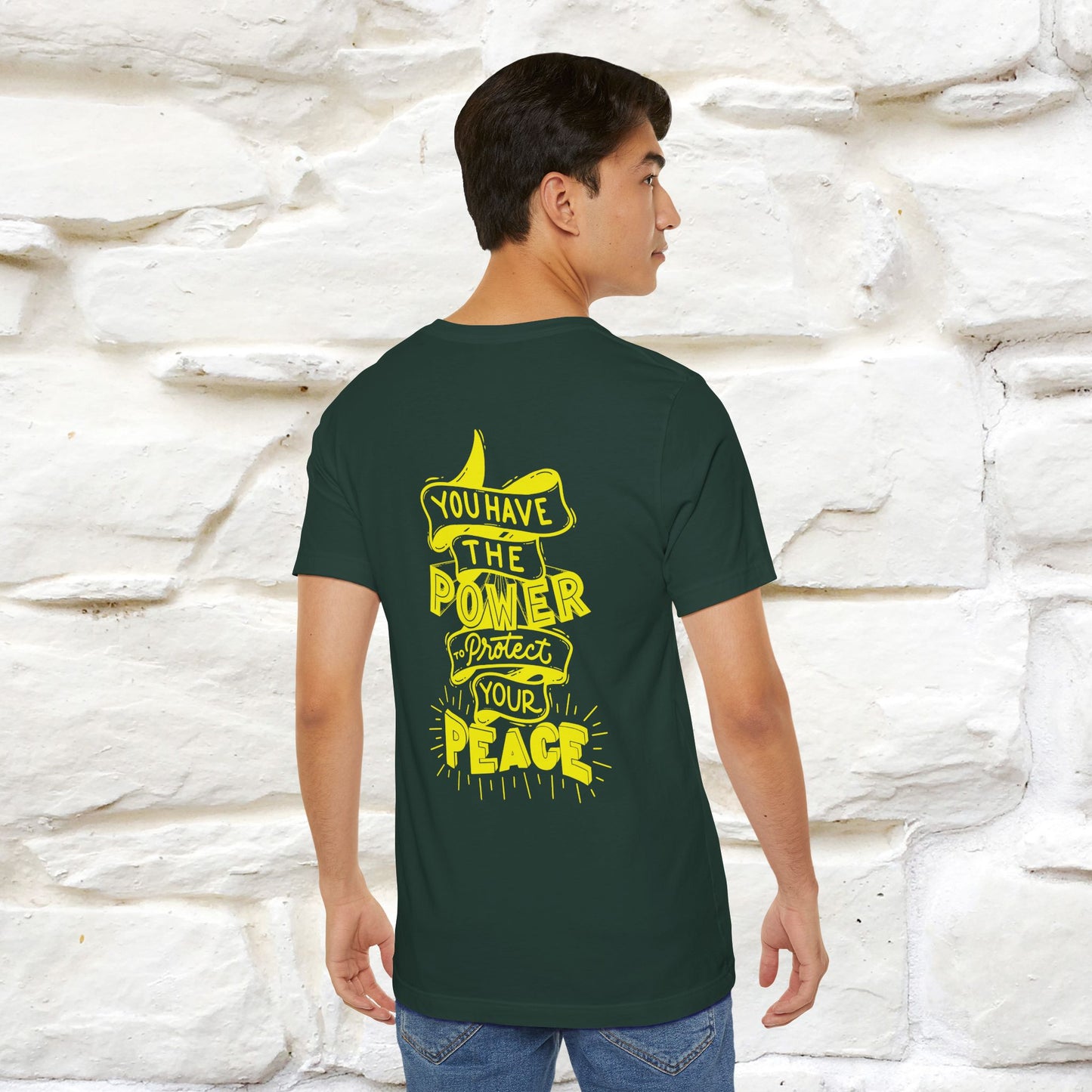 "You Have the Power to Protect Your Peace" Cat T-Shirt| Front & Back Design | Nunu&Miao Studio