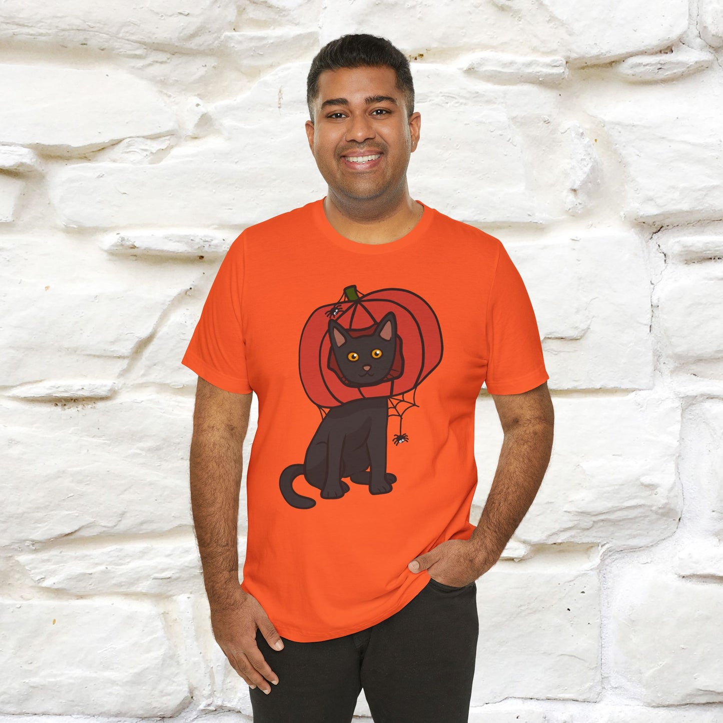 ''Black Cat And The Pumkin'' Unisex T-shirt 100% Cotton*