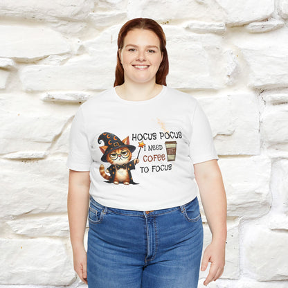 ''Hocus Pocus I Need Coffe To Focus'' Funny Cat Shirt | Nunu&Miao Studio