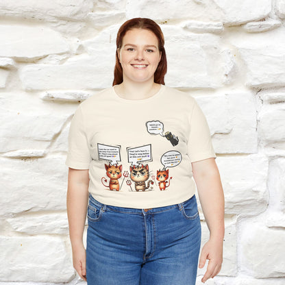 "Humans Are Way Ahead In The Evil Game! 😈😼" Cat  T-shirt |Nunu&Miao Studio - Nunu&Miao Studio