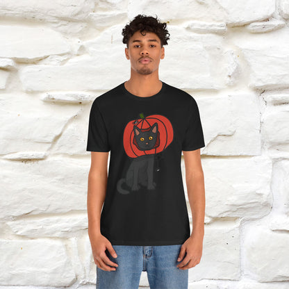 ''Black Cat And The Pumkin'' Unisex T-shirt 100% Cotton*