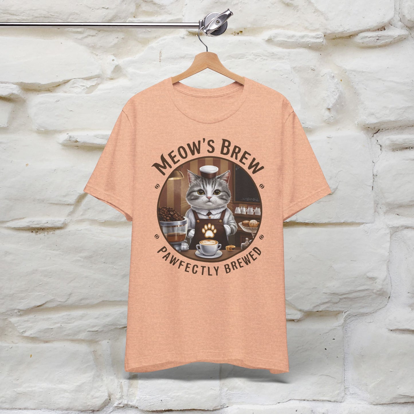 Meow's Brew, Perfectly Brewed Cat T-Shirt for Men & Women | 100% Cotton* Coffee Lover Tee