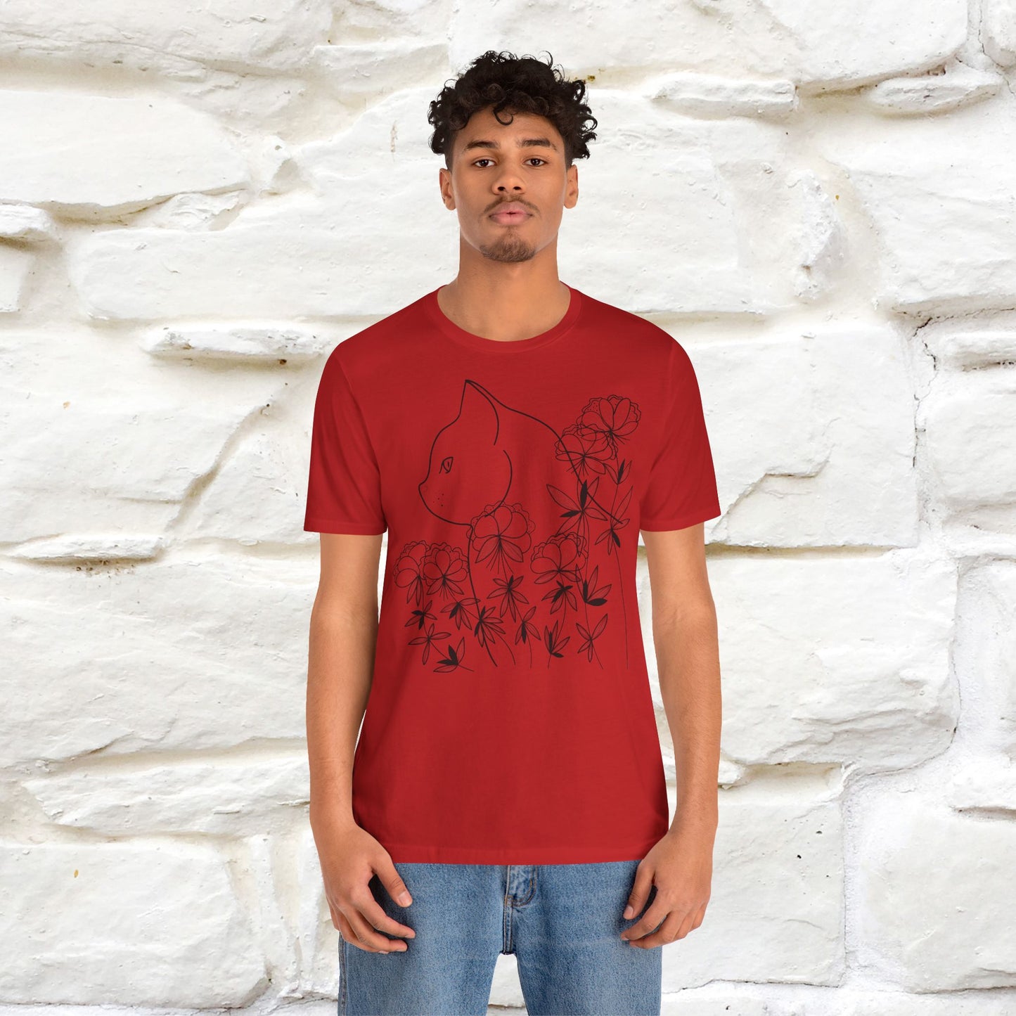 "Cat Flower !" Cat T-Shirt for Men & Women | 100% Cotton*