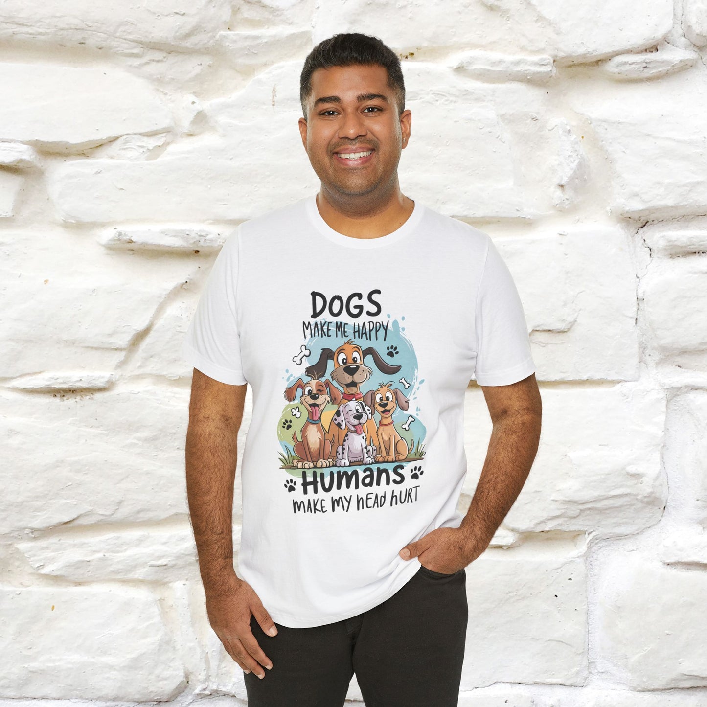 " Dogs Make Me Happy ..."  T-shirt |Nunu&Miao Studio - Nunu&Miao Studio