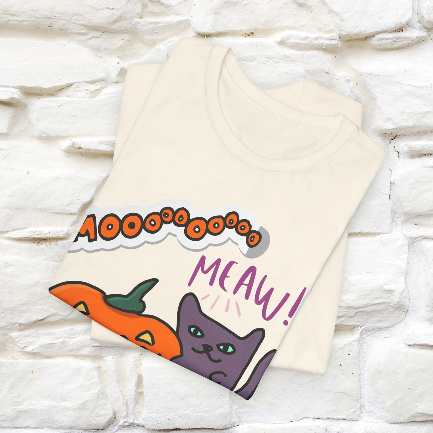 ''Mooooo Meaw'' Halloween Unisex Cat T-shirt 100% Cotton*