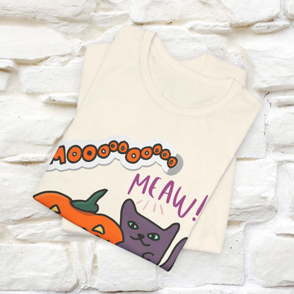 ''Mooooo Meaw'' Halloween Unisex Cat T-shirt 100% Cotton*