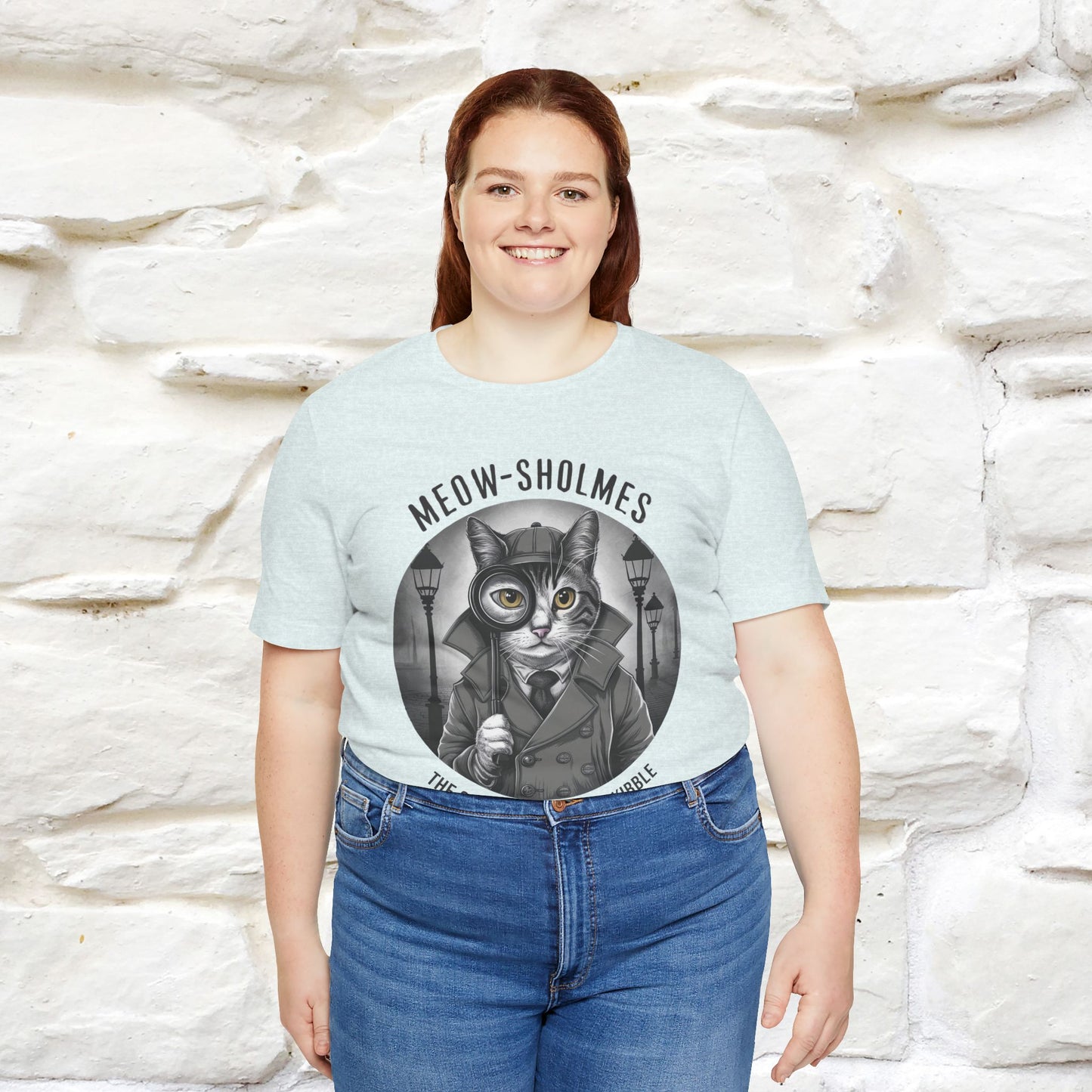 Meow-Sholmes: The Case of the Missing Kibble T-Shirt | Detective Cat Tee for Men & Women | 100% Cotton*