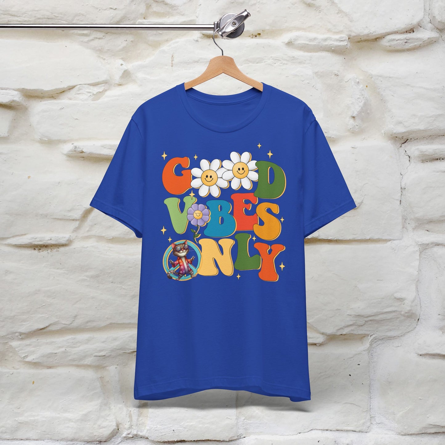 Good Vibes Only Cat T-Shirt for Men & Women | 100% Cotton* Positive Cat Lover Tee