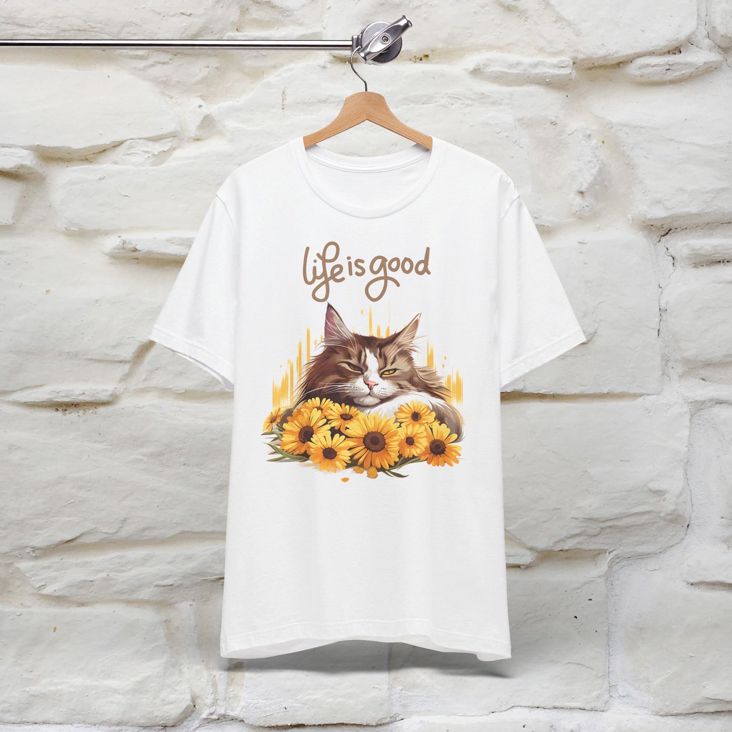 ''Life Is Good'' Cat T-shirt for Women 100% Cotton* - Nunu&Miao Studio