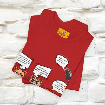 "Humans Are Way Ahead In The Evil Game! 😈😼" Cat  T-shirt |Nunu&Miao Studio