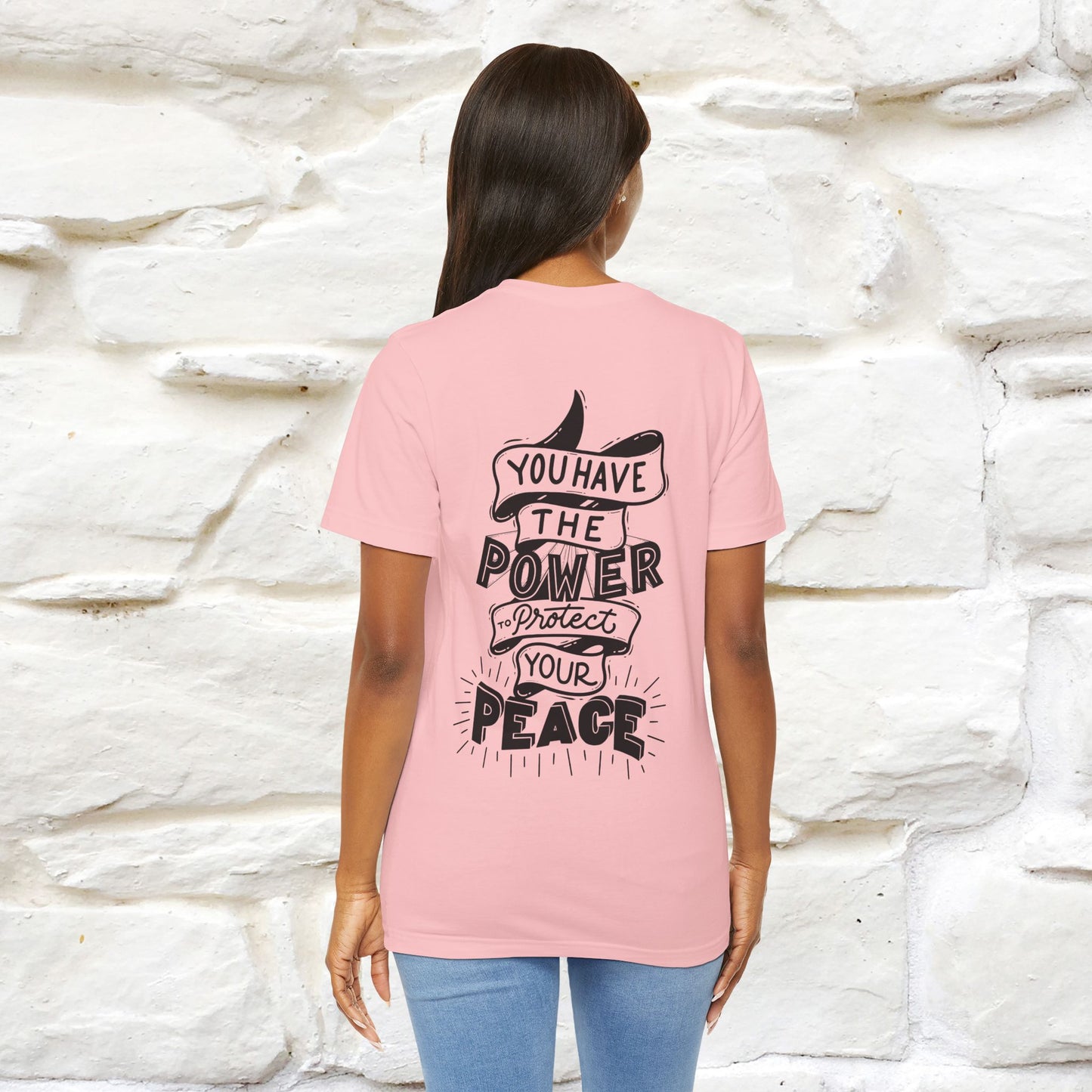 "You Have the Power to Protect Your Peace" Cat T-Shirt| Front & Back Design | Nunu&Miao Studio