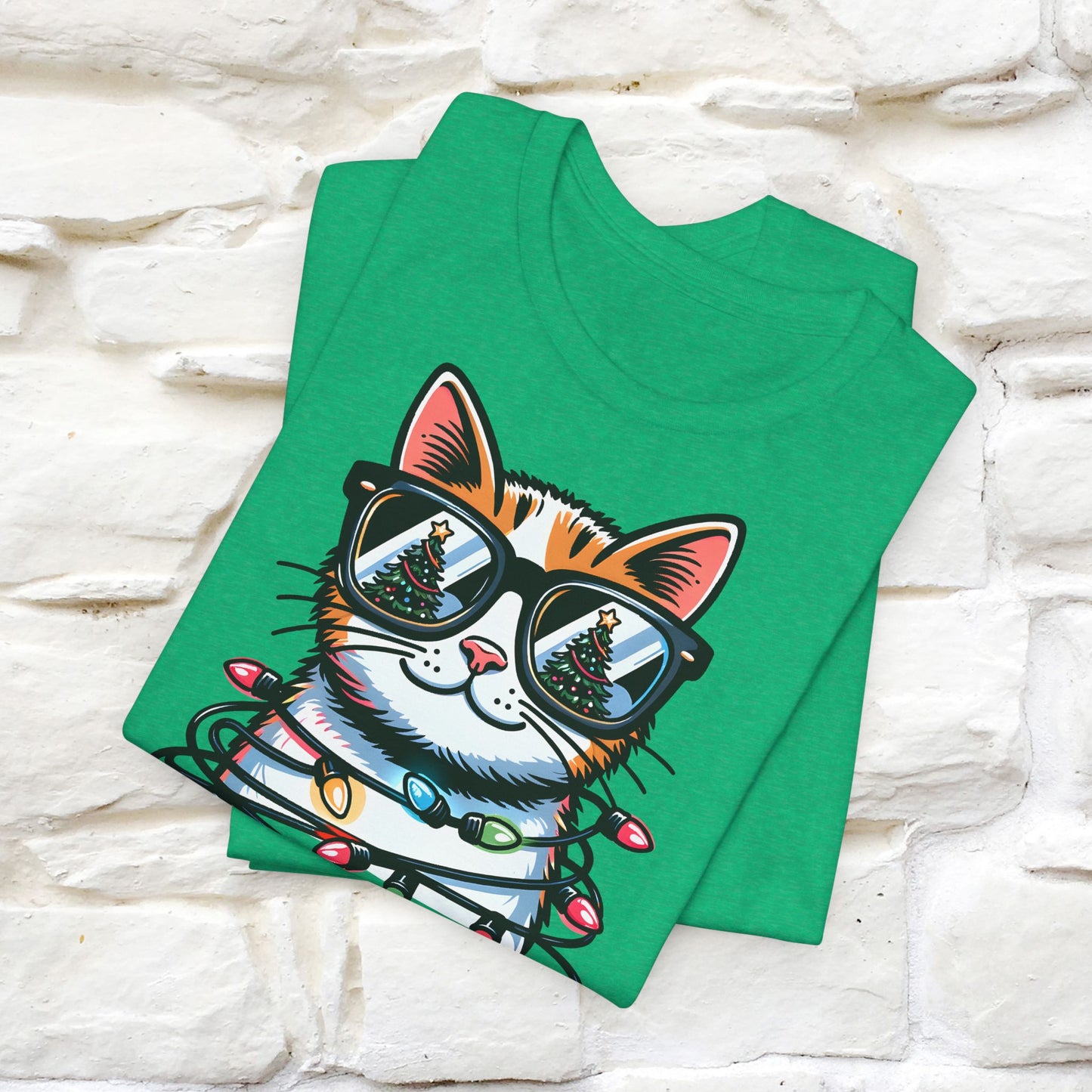 Meowy Christmas T-Shirt | Festive Cat Christmas Shirt for Men & Women | 100% Cotton