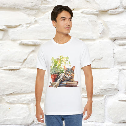 "Feline Bibliophile" T-Shirt for Men & Women | 100% Cotton*