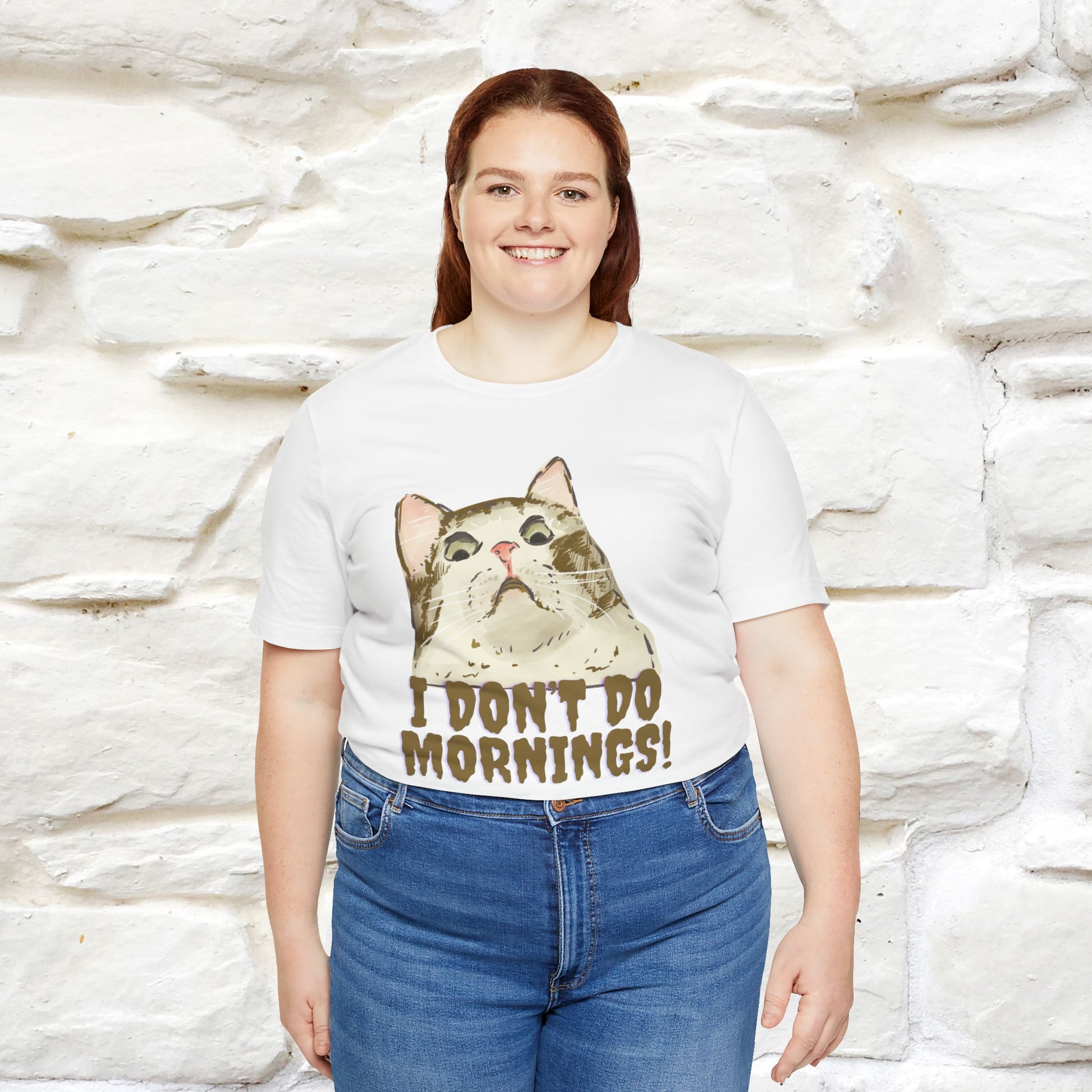 ''I Don't Do Mornings''  Cat T-shirt | Cat T-Shirt | Nunu&Miao Studio - Nunu&Miao Studio
