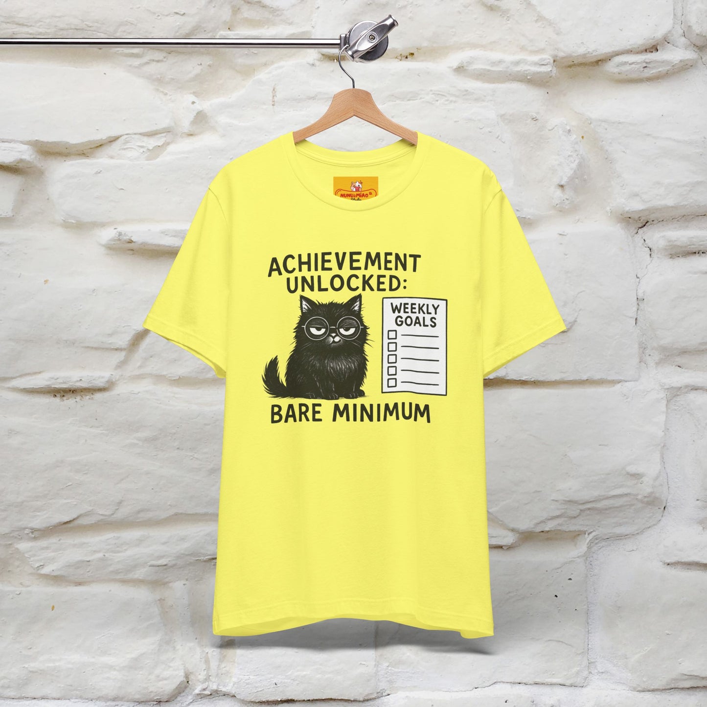 "Achievement Unlocked Bare Minimum." |Cat T-Shirt | Nunu&Miao Studio