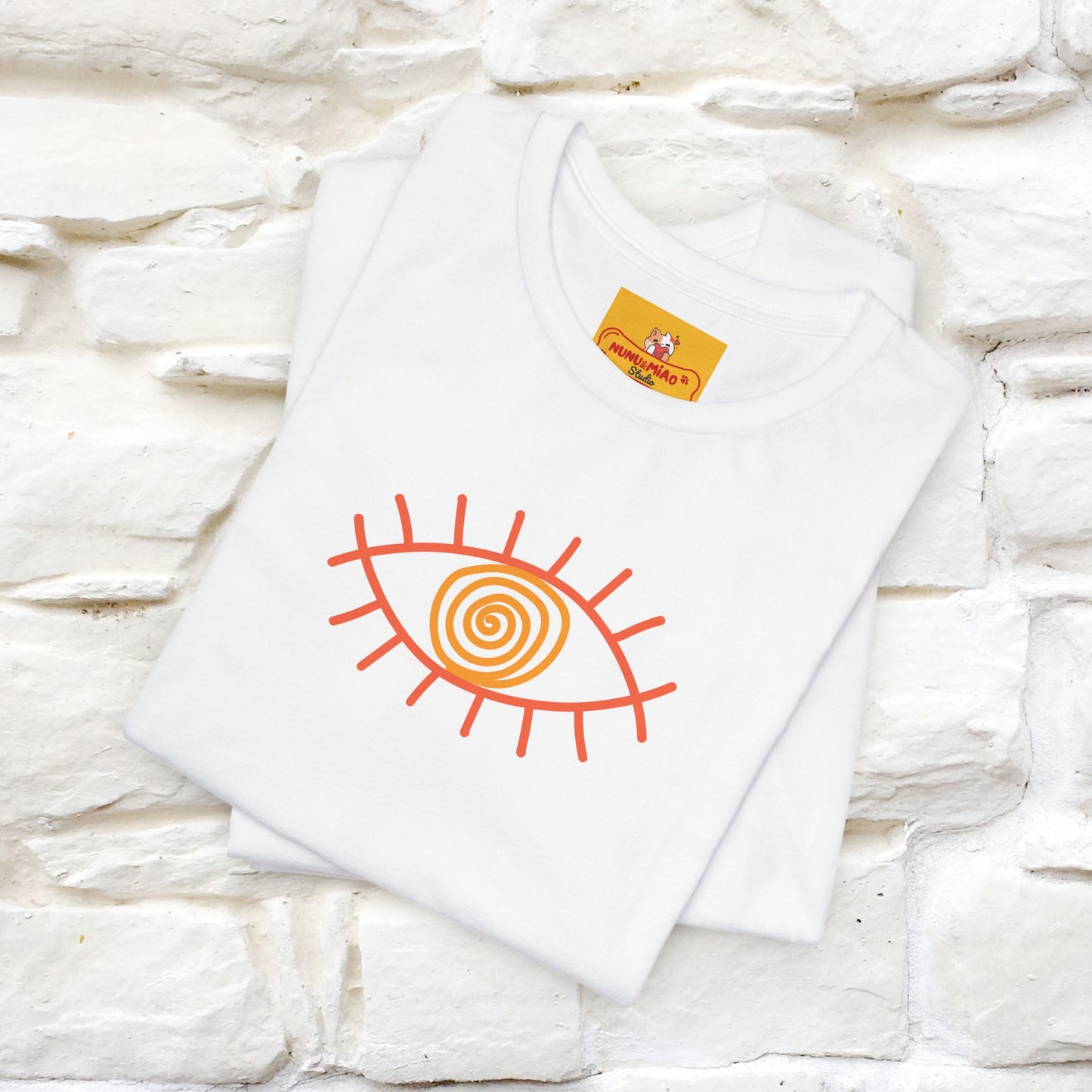 "The Hypnotic Meow'' Cat T-Shirt Front and Back Design | Nunu&Miao Studio