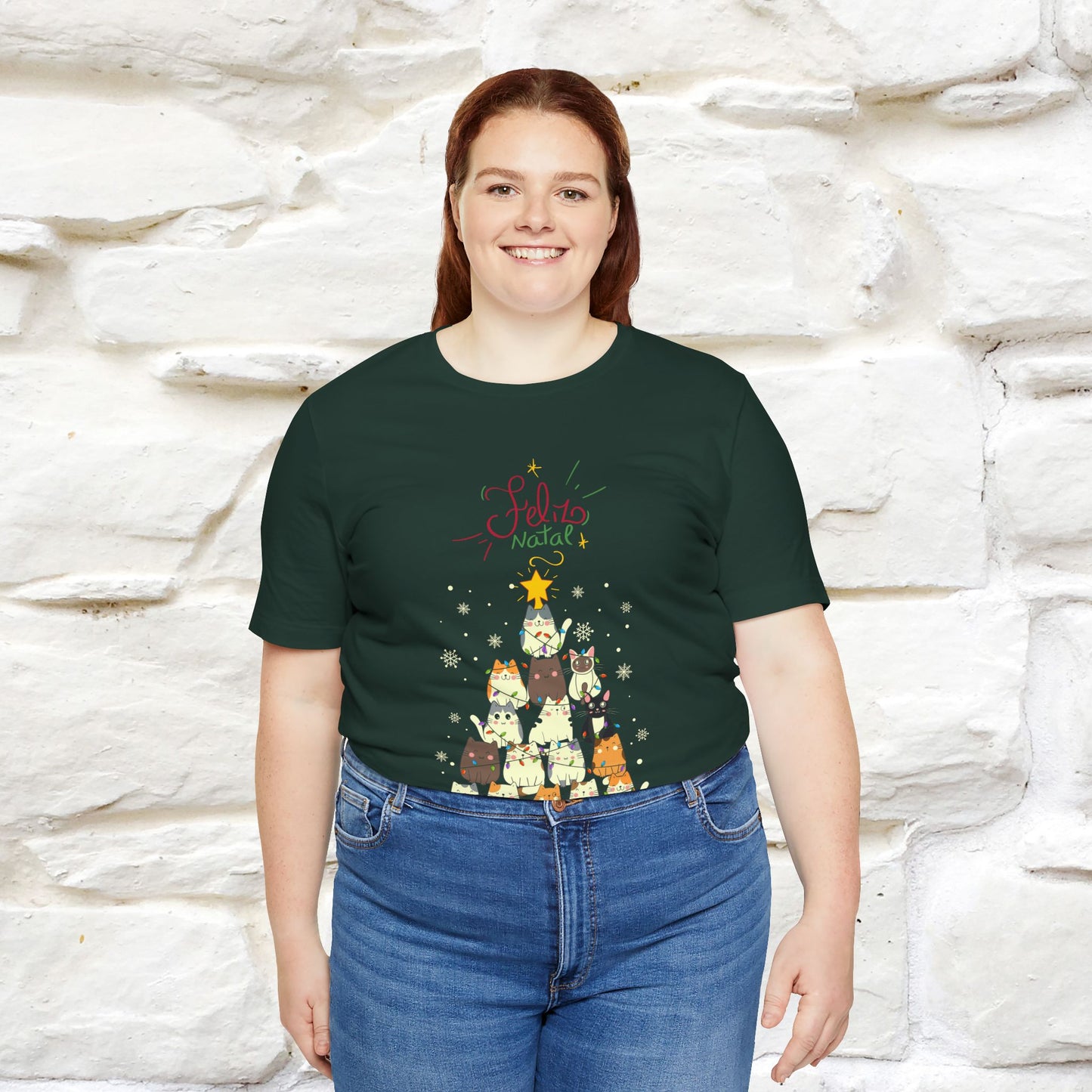 "Feliz Natal" Cat T-shirt|Nunu&Miao Studio - Nunu&Miao Studio