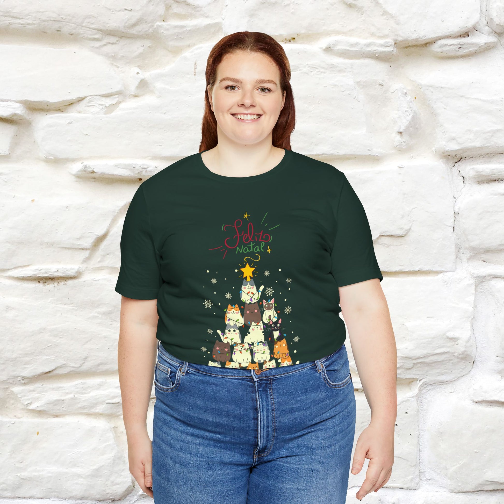 "Feliz Natal" Cat T-shirt|Nunu&Miao Studio - Nunu&Miao Studio