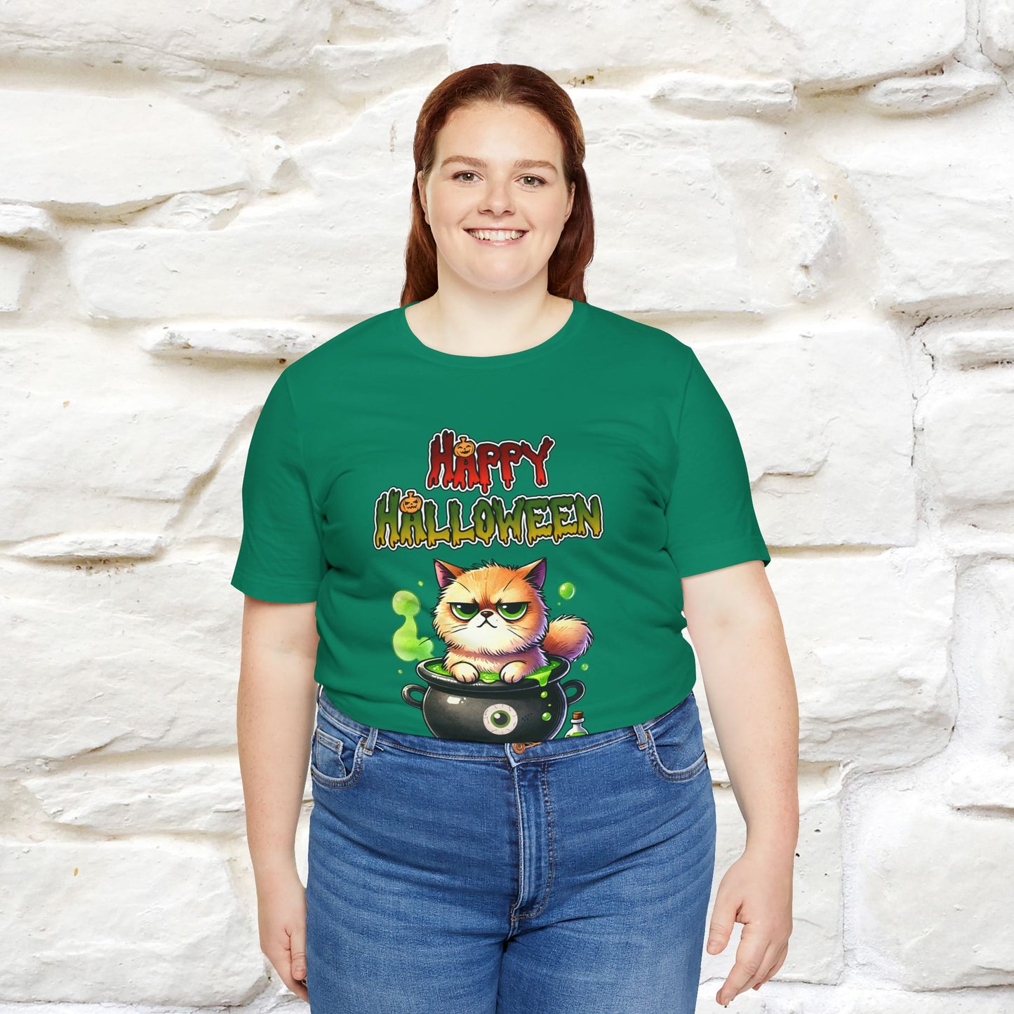 "Angry Cat Happy Halloween" Cat  T-shirt |Nunu&Miao Studio