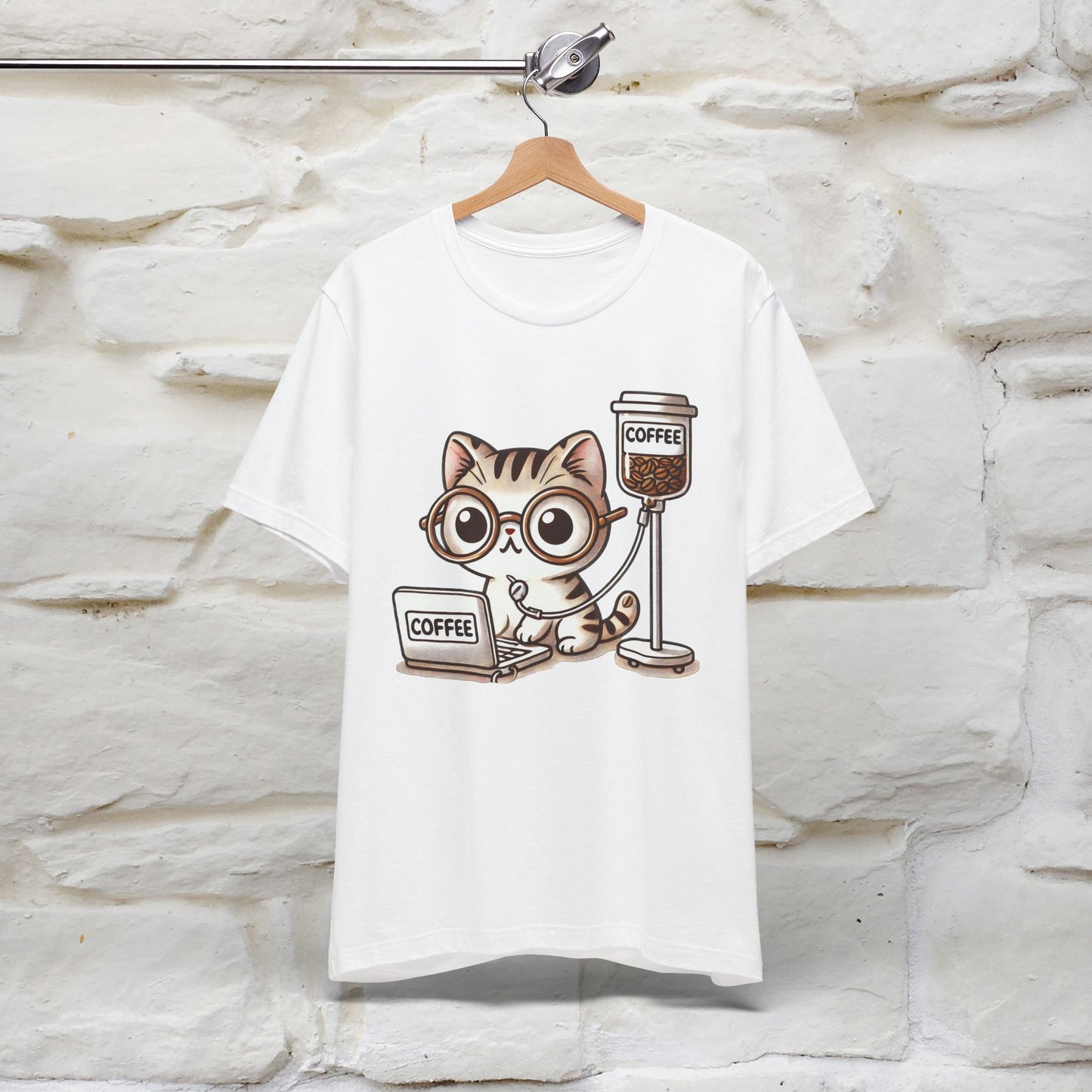 "Coffee Runs Through My Veins" Cat T-shirt for Men & Women | 100% Cotton* | Cat Lover Tee