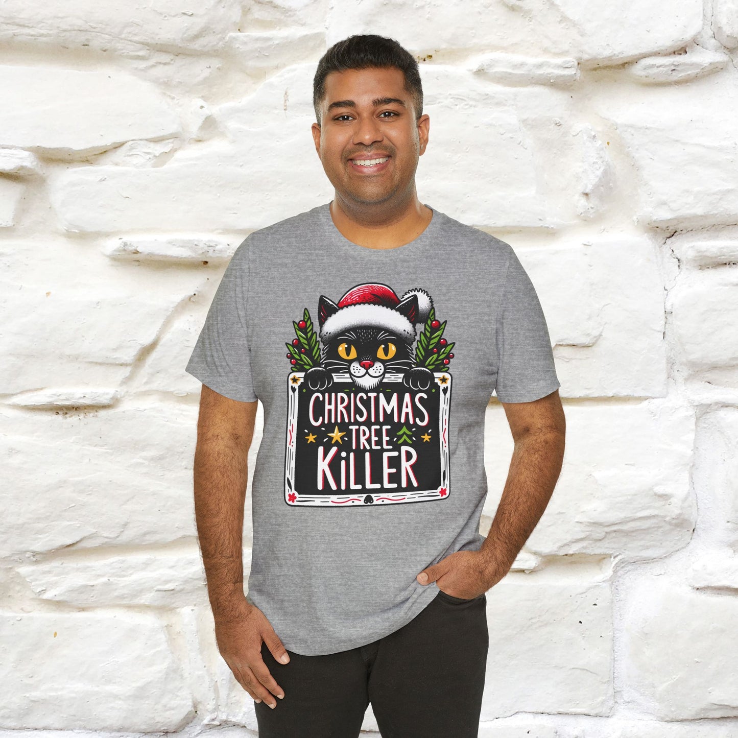 Christmas Tree Killer | Festive Cat Christmas Shirt for Men & Women | 100% Cotton*