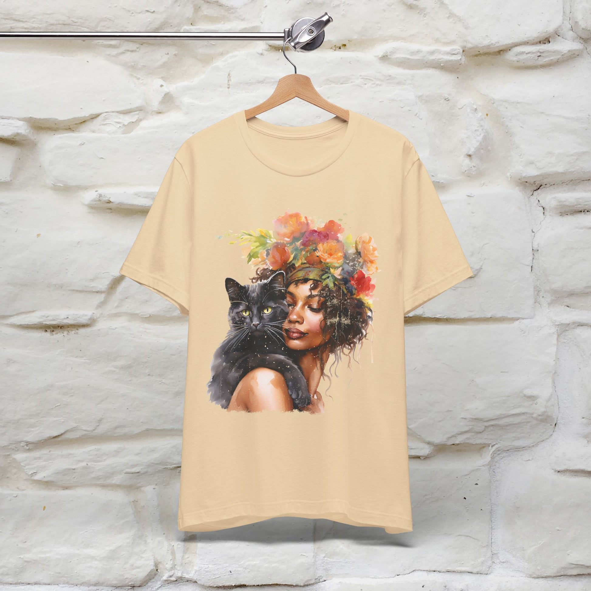 "The Black Cat and The Lady" T-Shirt for Women | 100% Cotton* - Nunu&Miao Studio